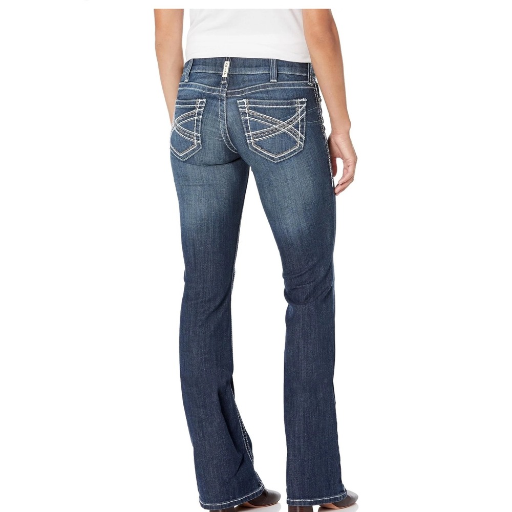 Ariat REAL Denim Women Bootcut Jean Dark Wash New Embellished 32x32‎ western